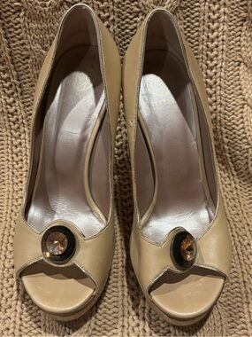 Versace 135mm Platform Pumps with Jewel Embellishment